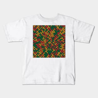 Warped Metaballs Pattern (Rasta Colours) Kids T-Shirt